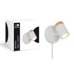 D'Lite Applique Murale Beitem Dépolie Blanc FSC Bois | Convient Pour 1x GU10