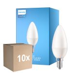 Lot 10x Philips Corepro LED Bougie E14 Dépolie 7W 806lm - 840 Blanc Froid | Équivalent 60W