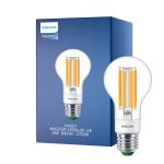 Philips MASTER LED Ampoule Ultra Efficient E27 Poire Claire 4W 840lm - 827 Blanc Très Chaud | Dimmable - Équivalent 60W