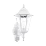 Eglo Applique Murale Navedo Aluminium Blanc | IP44 - Convient pour 1x E27 - Détecteur De Mouvement