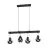 Eglo Suspension Luminaire Townshend 7 Acier Bois Noir | IP20 - Convient pour 4x E27 