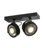 SLV Kalu Spot Aluminium Noir | Convient pour 2x GU10 (AR111) 