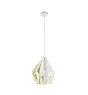 Eglo Suspension Luminaire Carlton 1 Acier Blanc Dorée | IP20 - Convient pour 1x E27 