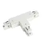 Connecteur triphasé Terre droit forme T - Blanc