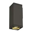 SLV Theo Applique Murale Aluminium Gris Carré | Extérieur - IP44 - Convient pour 1x GU10 