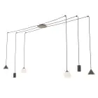 Emibig Suspension Luminaire Fuji Acier Noir | Convient pour 2x E14 - Max 10W, 2x GU10 - Max 10W, 2x GX53 - Max 10W