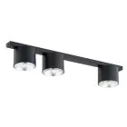 Emibig Plafonnier Nano Acier Noir | Convient pour 3x GU10 (AR111) - Max 12W