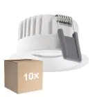 Lot 10x Ledvance Spot LED Fix Aluminium Blanc 8W 680lm 36D - 930 Blanc Chaud | Diamètre 68mm - IP44 - Meilleur rendu des couleurs - Dimmable