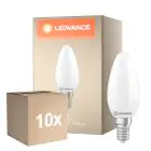 Lot 10x Ledvance Classic LED E14 Bougie Dépolie 3.4W 470lm - 827 Blanc Très Chaud | Dimmable - Équivalent 40W
