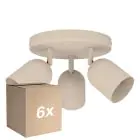 Lot 6x Eglo Plafond Spot Tilston Acier Sablonneux | Convient pour 3x E14
