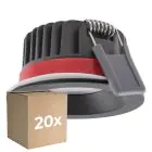 Lot 20x Ledvance Spot LED Fire Rated Aluminium Noir 8W 640lm 36D - 927 Blanc Très Chaud | Diamètre 68mm - IP65 - Meilleur rendu des couleurs - Dimmable