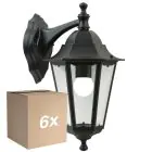 Lot 6x Nordlux Cardiff Down Applique Murale Aluminium Noir | Convient pour 1x E27