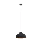 Eglo Suspension Luminaire Truro 2 Acier Noir Cuivre | IP20 - Convient pour 1x E27 