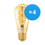 Voordeelpak 4x Ledvance Vintage 1906 LED E27 Peer Goud 4W 300lm - 820 Zeer Warm Wit | Dimbaar - Vervangt 25W