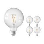 Voordeelpak 5x Calex Smart Tuya Wifi E27 Globe Filament 7.5W 1055lm - 818-830 Afstembaar Wit | Dimbaar - Vervangt 75W 