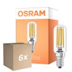 Voordeelpak 6x Osram LED Special E14 Tubular Lamp T26 Filament Helder 4.9W 730lm - 827 Zeer Warm Wit | Vervangt 55W