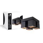 D'Lite Plafondlamp Kubo Zwart Kantelbaar en Draaibaar | IP20 - Geschikt voor 4x GU10