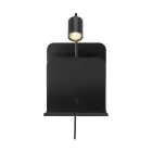 Nordlux Wandlamp Roomi Metaal Zwart | IP20 - Geschikt voor 1x GU10 - met USB