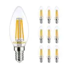 Voordeelpak 10x Noxion Lucent LED E14 Kaars Filament Helder 4.5W 470lm - 827 Zeer Warm Wit | Dimbaar - Vervangt 40W