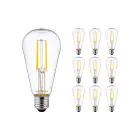Voordeelpak 10x Noxion Lucent LED E27 Peer Filament Helder 4W 470lm - 827 Zeer Warm Wit | Vervangt 40W