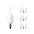 Voordeelpak 10x Philips Corepro LED Kaars E14 Gebogen-tip Mat 2.2W 250lm - 827 Zeer Warm Wit - Vervangt 25W