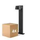 Voordeelpak 4x D'Lite Sokkel Lamp Lira Zwart 7W 600lm 830 Warm Wit | IP54