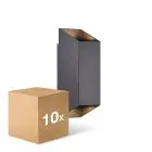 Voordeelpak 10x Nordlux Nico Wandlamp Aluminium Zwart Up & Down | IP54 - Geschikt voor 2x GU10