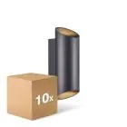 Voordeelpak 10x Nordlux Nico Wandlamp Aluminium Zwart Up & Down | IP54 - Geschikt voor 2x GU10