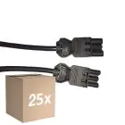 Voordeelpak 25x Noxion GST - Compatibel Verlengkabel Zwart - Mannelijk + Vrouwlijk - 5m - 3 pole 1,5mm2