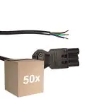 Voordeelpak 50x Noxion GST - Compatibel Voedingskabel Zwart - Mannelijk + Open uiteinden - 3m - 3 pole 0,75mm2