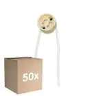 Voordeelpak 50x Universeel GU10 Fitting - Universele GU10 Fitting - Wit 0.1m - 2 pole 0.5mm2 (Voor Noxion)