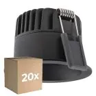 Voordeelpak 20x Ledvance LED Spot Donkerlight Aluminium Zwart 8W 680lm 36D - 930 Warm Wit | Zaagmaat 68mm - IP44 - Beste Kleurweergave - Dimbaar