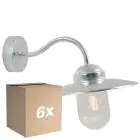 Voordeelpak 6x Nordlux Luxembourg Wandlamp Staal en Glas Grijs - Kustgebied | IP54 - Geschikt voor E27