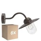 Voordeelpak 6x Nordlux Luxembourg Wandlamp Metaal en Glas Roestig | IP54 - Geschikt voor E27