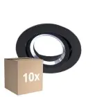 Voordeelpak 10x Noxion Inbouw Spot Drome MR16 Kantelbaar Zwart | Zaagmaat 69mm - GU10 Fitting