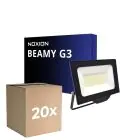 Voordeelpak 20x Noxion LED Floodlight Beamy G3.1 Zwart 50W 5500lm 110D - 840 Koel Wit | IP65 - Symmetrisch 
