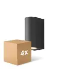 Voordeelpak 4x D'Lite Wandlamp Vossem Zwart Up & Down| IP54 - Geschikt Voor 2x GU10