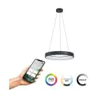 Eglo Hanglamp Marghera-Z Staal Zwart 27.5W 3150lm - 827-865 Afstembaar Wit + RGB | IP20 - Zigbee Dimbaar