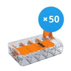 Voordeelpak 50x Wago 221-415 Lasklem Verbindingsstuk | 5 Kabel Aansluiting 